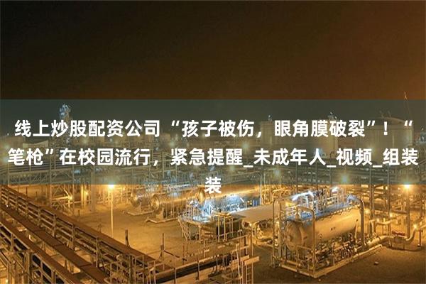 线上炒股配资公司 “孩子被伤，眼角膜破裂”！“笔枪”在校园流行，紧急提醒_未成年人_视频_组装