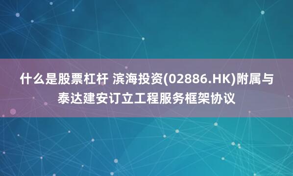 什么是股票杠杆 滨海投资(02886.HK)附属与泰达建安订立工程服务框架协议